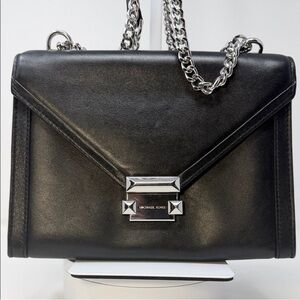 Michael Kors Whitney large leather convertible shoulder bag in black